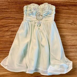 Prom Formal Dress Strapless Beaded Size 1